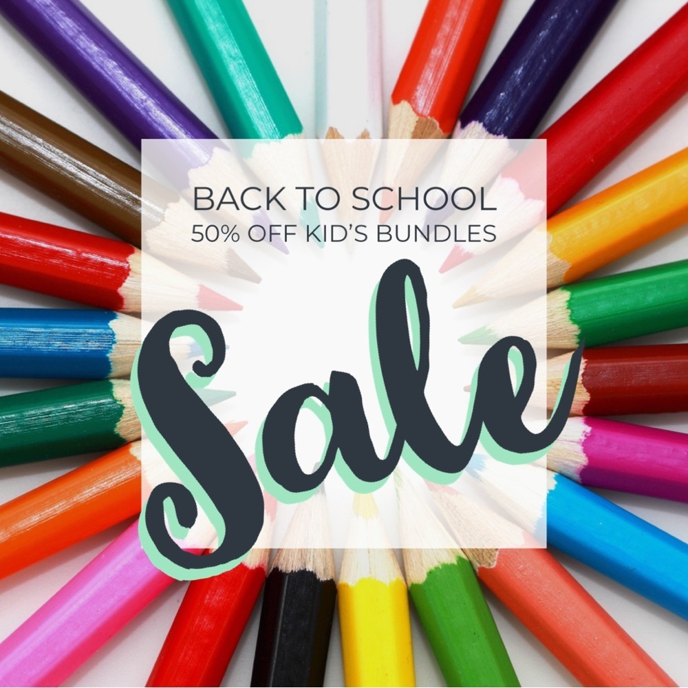 Back to School Sale! 50% off all kids bundles!